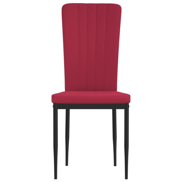 vidaXL Cadeiras de jantar 4 pcs veludo vermelho tinto