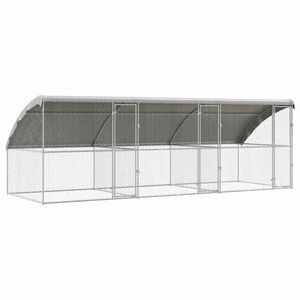vidaXL Canil de Cachorro 3 unid. Prateado 6 x 2 x 2 m A&ccedil;o galvanizado