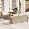 vidaXL Conjunto de Sof&aacute; de Jardim 7 pcs Bege Rattan Sint&eacute;tico