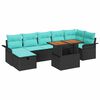 vidaXL Conjunto de Sof&aacute; de Jardim 8 unid. Preto vime PE