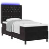 vidaXL Cama Box com colch&atilde;o com led Preto 100 x 200 cm Veludo