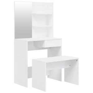 vidaXL Conjunto toucador 74,5x40x141 cm branco brilhante
