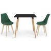 vidaXL 3 pcs conjunto de jantar verde-escuro