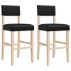 vidaXL Cadeiras de bar 2 pcs seringueira maci&ccedil;a e couro artificial