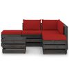 vidaXL 6 pcs conj. lounge jardim + almofad&otilde;es madeira impreg. cinzento