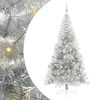 vidaXL &Aacute;rvore de Natal Artificial Pr&eacute;-iluminada Prateado 240 cm PET