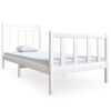vidaXL Estrutura de cama solteiro 90x190 cm madeira maci&ccedil;a branco