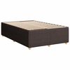 vidaXL Cama boxspring com colch&atilde;o 120x190 cm tecido castanho-escuro