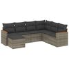 vidaXL 7 pcs conjunto sof&aacute;s p/ jardim c/ almofad&otilde;es vime PE cinzento