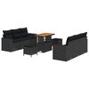 vidaXL Conjunto de Sof&aacute; de Jardim 9 unid. Preto vime PE