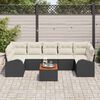 vidaXL Conjunto de Sof&aacute; de Jardim com almofada 8 pcs Preto vime PE