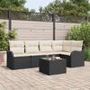 vidaXL Conjunto de Sofá de Jardim 6 pcs Preto Rattan Sintético