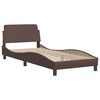 vidaXL Estrutura de cama Viana sem colch&atilde;o 90x200 cm couro artificial castanho