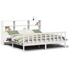 vidaXL Cama com estante sem colch&atilde;o 180x200 cm pinho maci&ccedil;o branco