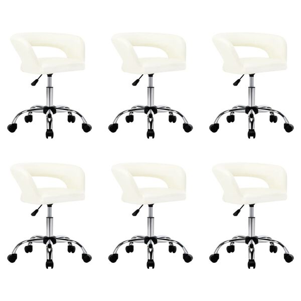vidaXL Cadeiras de jantar 6 pcs couro artificial branco