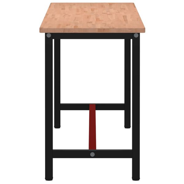 vidaXL Bancada de trabalho 200x55x81,5 cm madeira de faia maci&ccedil;a