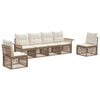 vidaXL Conjunto de Sof&aacute; de Jardim 6 pcs Bege vime PE