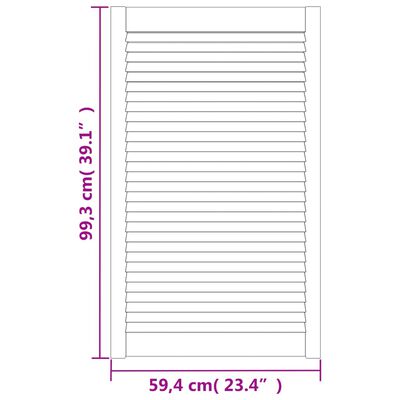 vidaXL Porta de armário com design de persiana pinho maciço branco