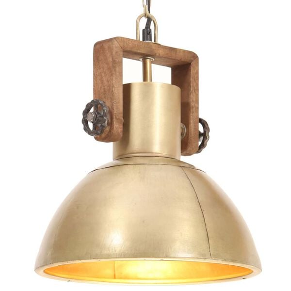 vidaXL Candeeiro suspenso industrial redondo 25 W 30 cm E27 bronze