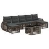 vidaXL Conjunto de Sof&aacute; de Jardim 8 unid. Cinza e Cinza Escuro vime PE