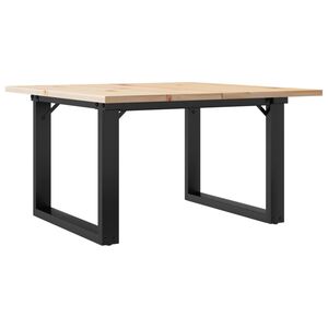 vidaXL Mesa de centro estrutura em O 60x60x40 cm pinho e a&ccedil;o