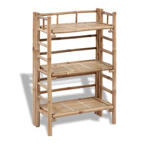 Rack para Plantas em Bambu 3 N&iacute;veis