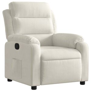 vidaXL Poltrona reclin&aacute;vel veludo cor creme
