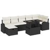 vidaXL Conjunto de Sof&aacute; de Jardim 8 unid. Preto vime PE