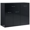 vidaXL Aparador 88x30x70 cm contraplacado preto brilhante