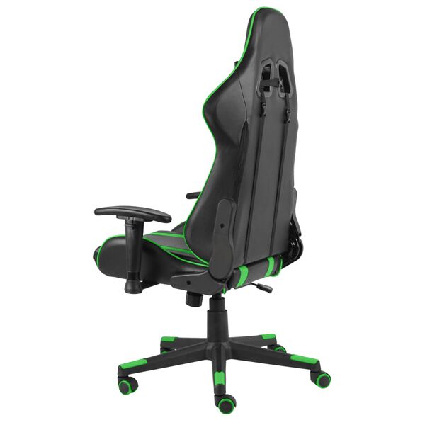 vidaXL Cadeira de gaming girat&oacute;ria PVC verde