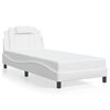 vidaXL Estrutura de cama Viana sem colch&atilde;o 90x200 cm couro artificial branco
