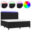 vidaXL Cama box spring c/ colch&atilde;o/LED 160x200 cm veludo preto