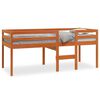 vidaXL Cama alta 90x190 cm madeira de pinho maciça castanho cera