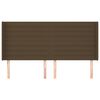 vidaXL Cabeceira cama c/ abas tecido 183x16x118/128 cm castanho-escuro