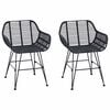 vidaXL Cadeira de jantar 2 pcs Preto 55 x 50 x 74 cm Rattan e Ferro