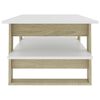 vidaXL Mesa de centro 110x55x42 cm contrapl. branco e carvalho sonoma