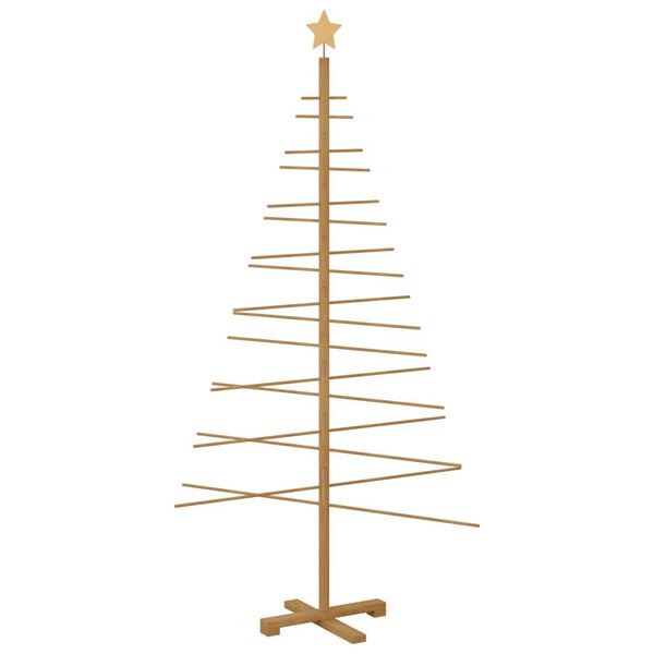 vidaXL &Aacute;rvore de Natal de Madeira com suporte Castanho 180 cm Bambu