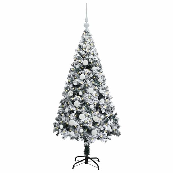 vidaXL &Aacute;rvore de Natal Artificial Branco 150 cm PVC, A&ccedil;o e Pl&aacute;stico