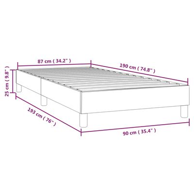 vidaXL Estrutura de cama com molas 90x190 cm tecido cinza-acastanhado