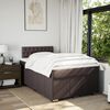 vidaXL Cama boxspring com colch&atilde;o 120x190 cm tecido castanho-escuro