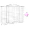 vidaXL Cestos gabi&atilde;o arqueados 6pcs 200x50x140/160cm ferro galvanizado