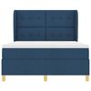 vidaXL Cama Box Springs com Colch&atilde;o Cinza Escuro 90x190 cm Azul tecido
