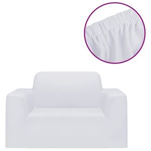 vidaXL Capa de sof&aacute; el&aacute;stica em jersey de poli&eacute;ster branco
