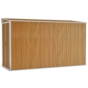 vidaXL Abrigo de jardim de parede castanho 118x288x178 cm a&ccedil;o galvanizado