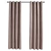 vidaXL Cortinas opacas c/ argolas 2 pcs 140x175cm cinzento-acastanhado