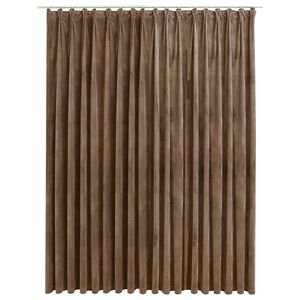 vidaXL Cortina blackout com ganchos 290x245 cm veludo bege