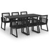 vidaXL 7 pcs conjunto de jantar para jardim vime de PVC preto