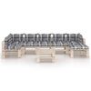 vidaxL Conjunto lounge de paletes p/ jardim 8 pcs c/ almofad&otilde;es pinho