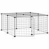 vidaXL Gaiola p/ animais de 12 pain&eacute;is c/porta 70x70x35 cm a&ccedil;o preto