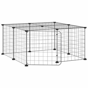 vidaXL Gaiola p/ animais de 12 pain&eacute;is c/porta 70x70x35 cm a&ccedil;o preto